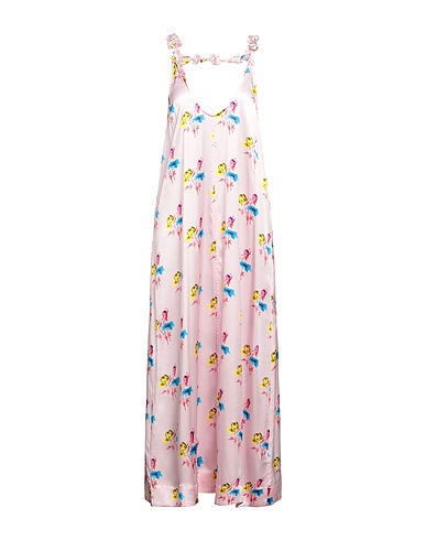 GANNI Long dress Pink 92% Silk, 8% Elastane