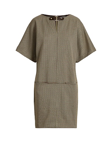 LAUREN RALPH LAUREN Short dress BUCKLE-TRIM JACQUARD SHIFT DRESS
 Brown 74% Polyester, 24% Viscose, 2% Elastane