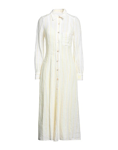 FORTE_FORTE Midi dress Yellow 100% Linen, Cotton