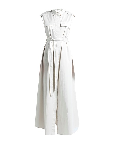 DONDUP Long dress Off white 96% Cotton, 4% Elastane