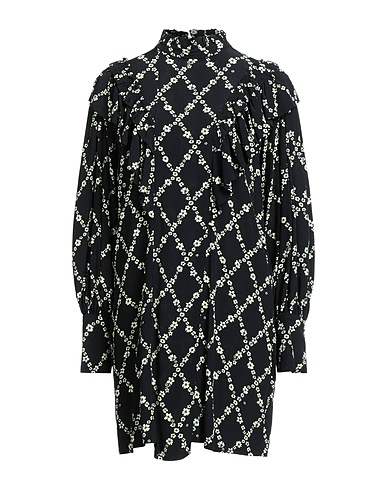 GANNI Short dress Black 50% EcoVero™ viscose, 50% Viscose