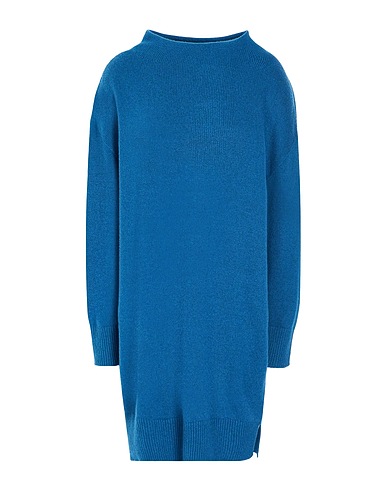 8 by YOOX Short dress KNIT RING-NECK MIDI DRESS Deep teal 30% Viscose, 30% Recycled polyamide, 30% Recycled wool, 10% Recycled cashmere