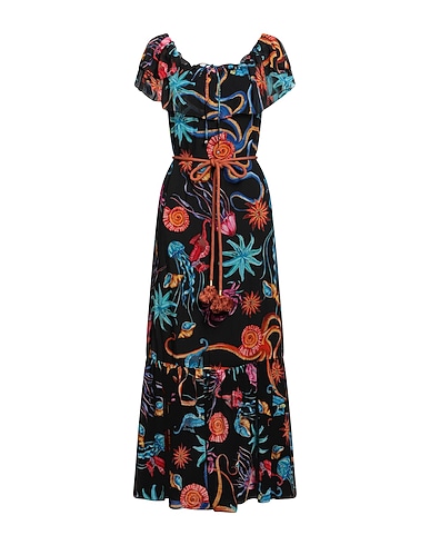 TWINSET Длинное платье Чёрный 100% Полиэстер