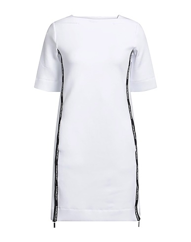 EMPORIO ARMANI Short dress White 76% Cotton, 18% Polyester, 6% Elastane