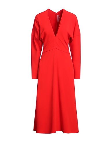 VICTORIA BECKHAM Midi dress Red 50% Viscose, 47% Acetate, 3% Elastane
