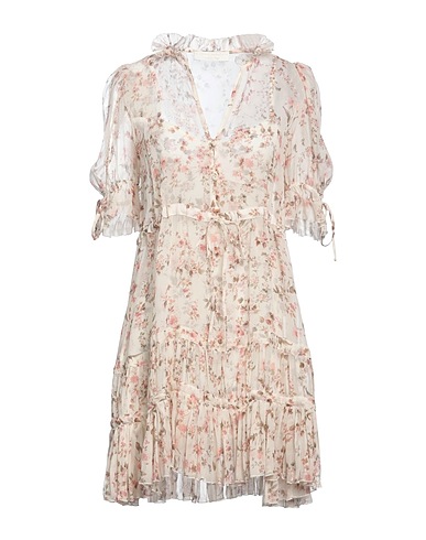 ALESSIA ZAMATTIO Short dress Ivory 92% Polyester, 8% Elastane