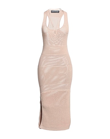 ANDREĀDAMO Midi dress Beige 80% Viscose, 10% Polyester, 9% Polyamide, 1% Elastane