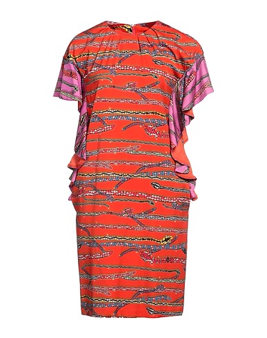 CAVALLI CLASS Midi dress Rust 90% Wool, 8% Polyamide, 2% Elastane
