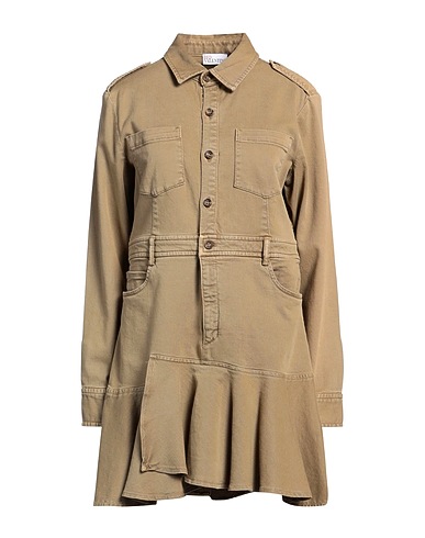 REDValentino Denim dress Military green 99% Cotton, 1% Elastane
