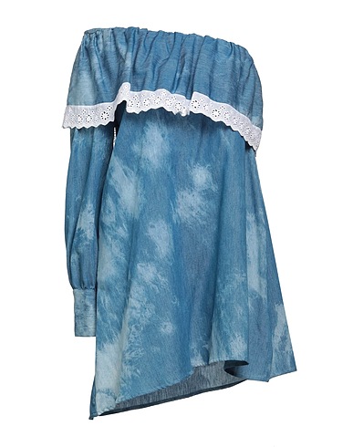 5RUE Vestito corto Blu 65% Cotone, 35% Poliestere