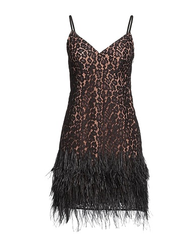 MICHAEL MICHAEL KORS Kurzes Kleid Schwarz 100% Polyester, Straussenfedern