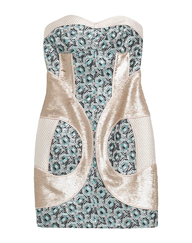 CUSTO BARCELONA Short dress Sky blue 59% Polyester, 28% Acetate, 13% Cotton, Acrylic, Other Fibres