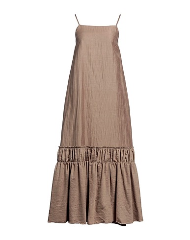 ALPHA STUDIO Long dress Khaki 60% Linen, 30% Viscose, 10% Polyamide