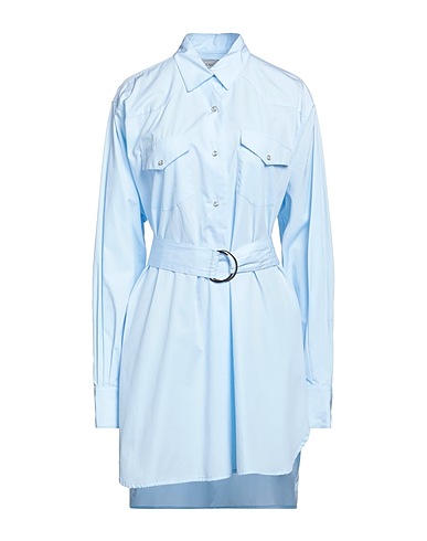 LANEUS Solid colour shirts & blouses Light blue 100% Cotton