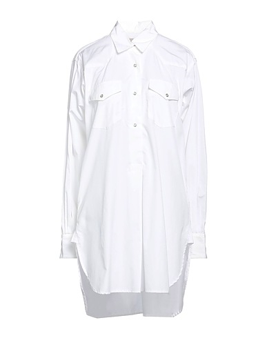 LANEUS Solid colour shirts & blouses White 100% Cotton