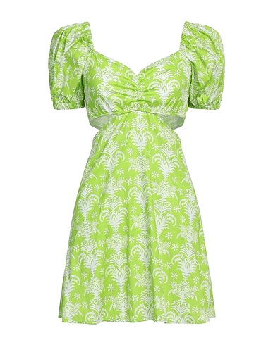 ANGELA MELE MILANO Kurzes Kleid Säuregrün 98% Baumwolle, 2% Elastan