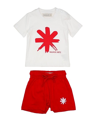 MANUEL RITZ Completo Baby  Rosso 100% Cotone