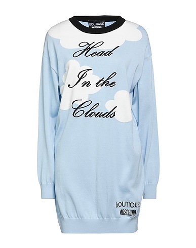 BOUTIQUE MOSCHINO Vestito corto Celeste 100% Cotone