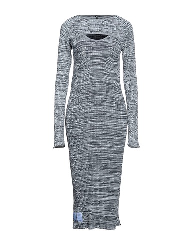 McQ Alexander McQueen Midi dress Slate blue 100% Cotton, Polyester
