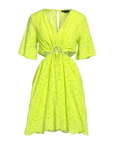 ANGELA MELE MILANO Short dress Lime green 100% Cotton