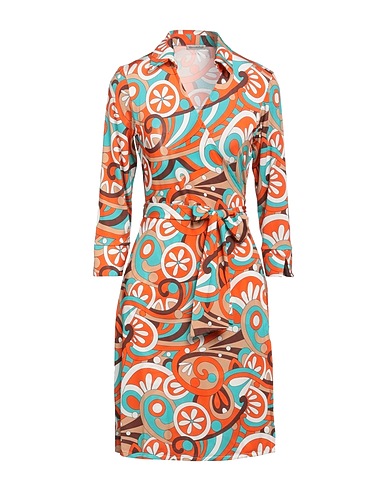 CAMICETTASNOB Vestito midi Arancione 91% Viscosa, 9% Elastan