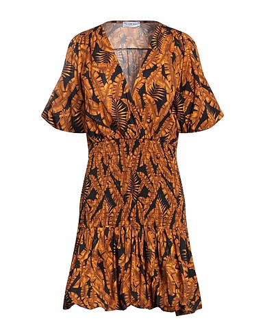 ODI ET AMO Short dress Camel 98% Cotton, 2% Elastane, Polyester