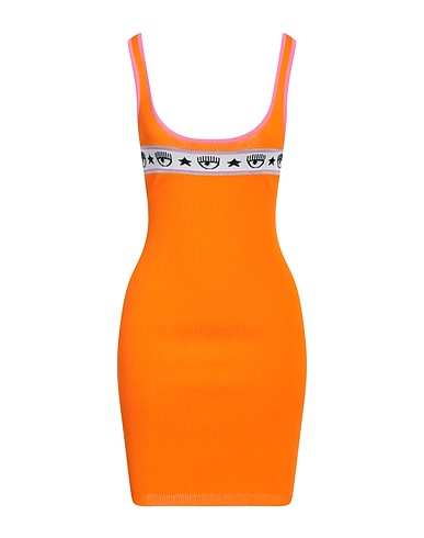 CHIARA FERRAGNI Vestito corto Arancione 65% Viscosa, 35% Poliacrilico, Cotone, Poliestere, Metallo