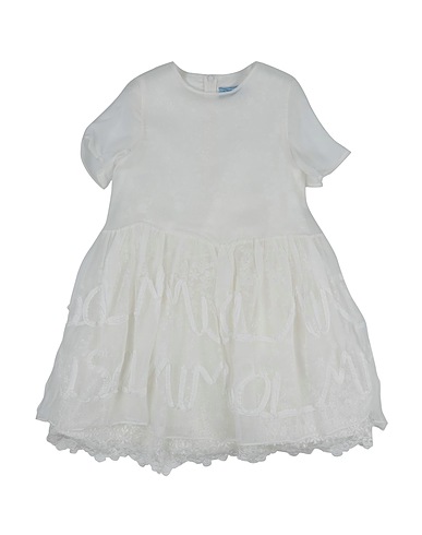 MIMISOL Dress White 98% Cotton, 2% Lycra®, Silk, Polyester, Polyamide