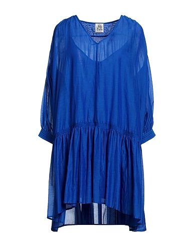 ATTIC AND BARN Robe courte Bleu 72% Coton, 28% Soie