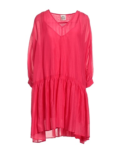 ATTIC AND BARN Short dress Fuchsia 72% Cotton, 28% Silk