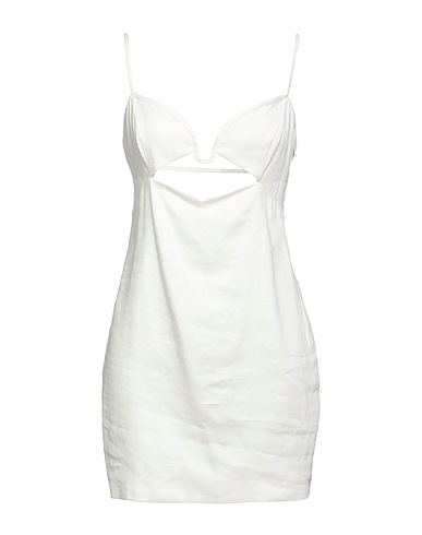 GAUGE81 Elegant dress White 61% Linen, 36% Viscose, 3% Elastane