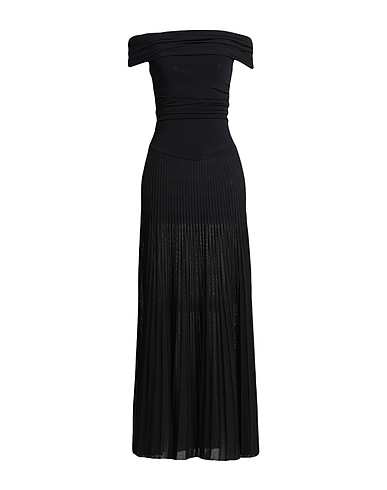 KHAITE Long dress Black 76% Viscose, 20% Polyamide, 4% Polyester