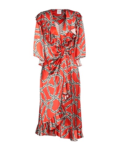 VETEMENTS Midi dress Red 80% Viscose, 20% Silk