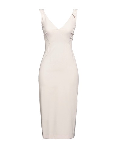 SOALLURE Midi dress Beige 95% Polyester, 5% Elastane