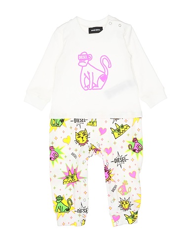 DIESEL Baby jumpsuit  White 95% Cotton, 5% Elastane
