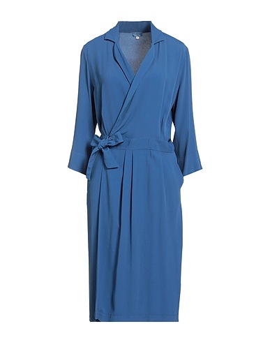HER SHIRT HER DRESS Vestito chemisier Blu 60% Viscosa, 40% Seta