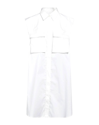 DONDUP Shirt dress White 96% Cotton, 4% Elastane