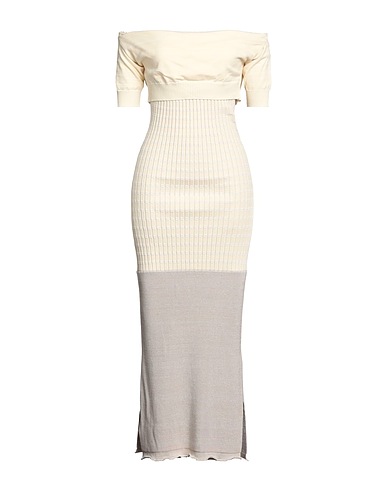 MM6 MAISON MARGIELA Midi dress Ivory 61% Viscose, 14% Cotton, 14% Polyester, 11% Polyamide