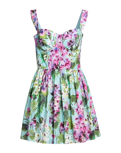 DOLCE&GABBANA Short dress Sky blue 100% Cotton