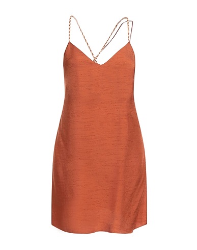 MALÌPARMI Short dress Brown 51% Viscose, 49% Acetate