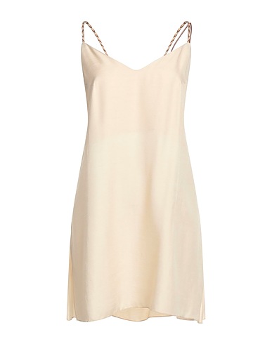 MALÌPARMI Short dress Beige 51% Viscose, 49% Acetate