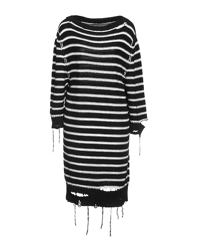 MM6 MAISON MARGIELA Midi dress Black 80% Cotton, 20% Linen