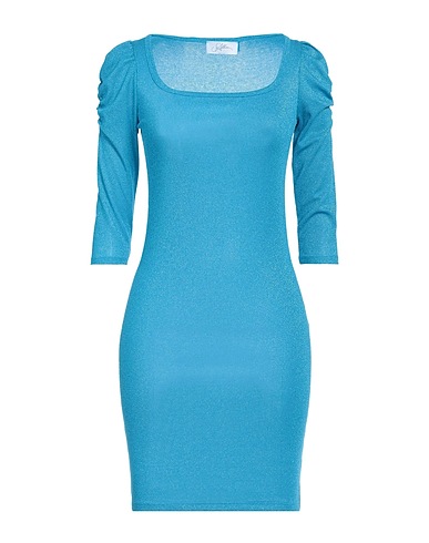 SOALLURE Short dress Azure 67% Viscose, 15% Polyester, 15% Polyamide, 3% Elastane