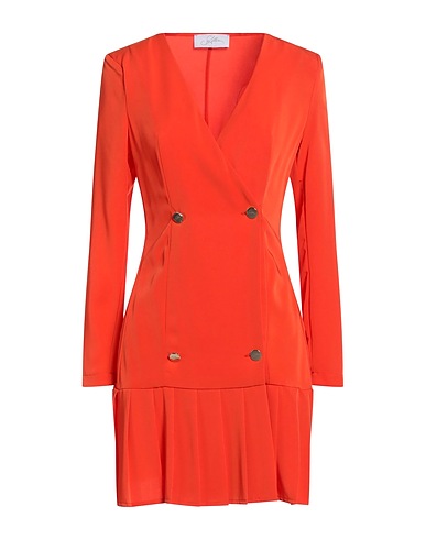 SOALLURE Short dress Orange 95% Polyester, 5% Elastane