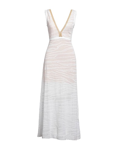 JUST CAVALLI Langes Kleid Weiß 89% Baumwolle, 7% Polyamid, 4% Polyester