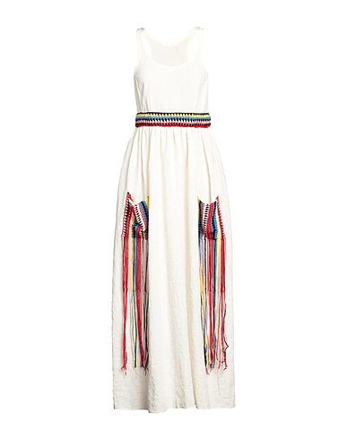CHLOÉ Long dress Ivory 100% Linen, Silk, Wool