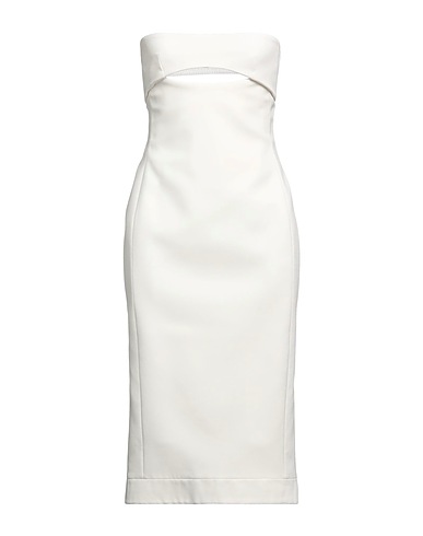 SAINT LAURENT Midi dress White 100% Viscose, Silk