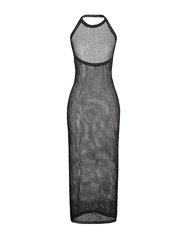 NOVEPUNTONOVE Long dress Black 70% Viscose, 15% Polyester, 15% Metallic fiber