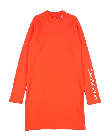 CALVIN KLEIN JEANS Dress Orange 94% Cotton, 6% Elastane