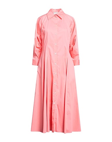 SEMICOUTURE Long dress Coral 79% Cotton, 18% Polyamide, 3% Elastane